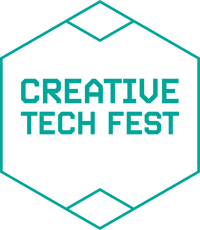Creative Tech Fest Basildon 2024 logo is encased in a polygon Creative Tech Fest Basildon 2024 logo is encased in a polygon
